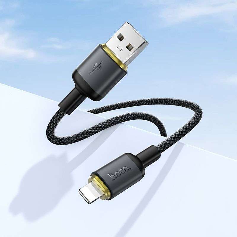 SPOTT-GR Hoco X128 Benefit - Καλώδιο USB-A σε Lightning (2.4A) 1m σε Μαύρο Χρώμα