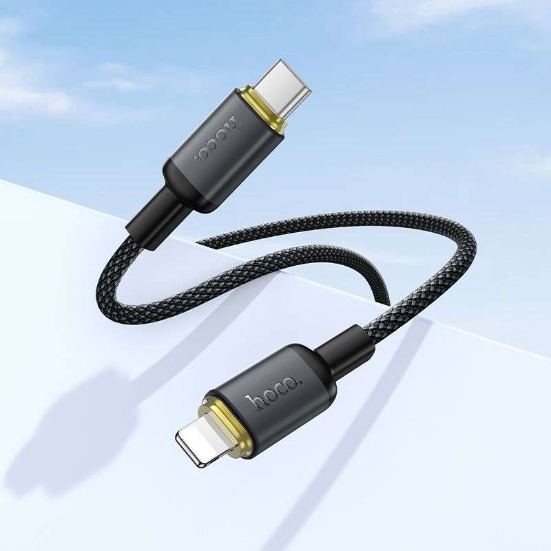 SPOTT-GR Hoco X128 Benefit - Καλώδιο Type-C σε Lightning (PD 30W) 1m σε Μαύρο Χρώμα