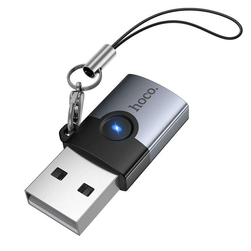 SPOTT-GR Hoco UA46B - Μετατροπέας USB-A σε Type-C σε Γκρι Χρώμα
