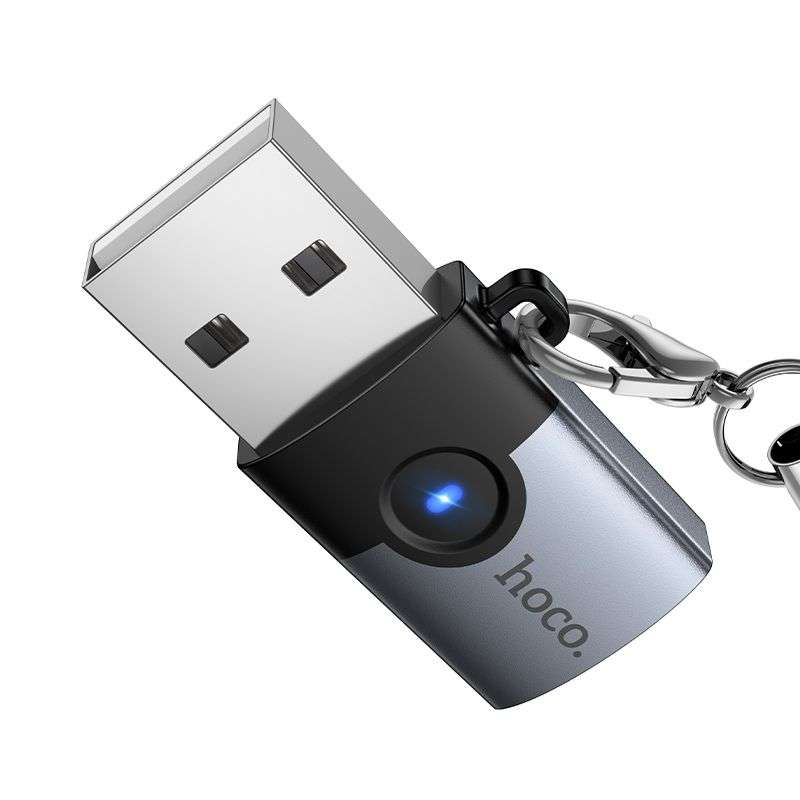 SPOTT-GR Hoco UA46B - Μετατροπέας USB-A σε Type-C σε Γκρι Χρώμα