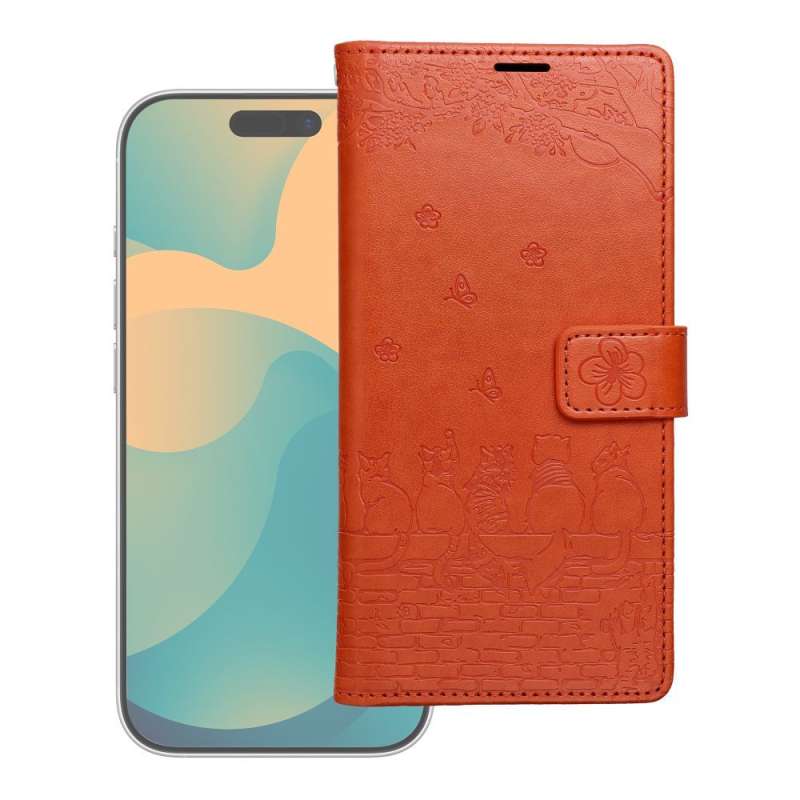 SPOTT-GR Mezzo Book Case - Θήκη για Samsung Galaxy A27 (Cats Design) σε Καφέ Χρώμα