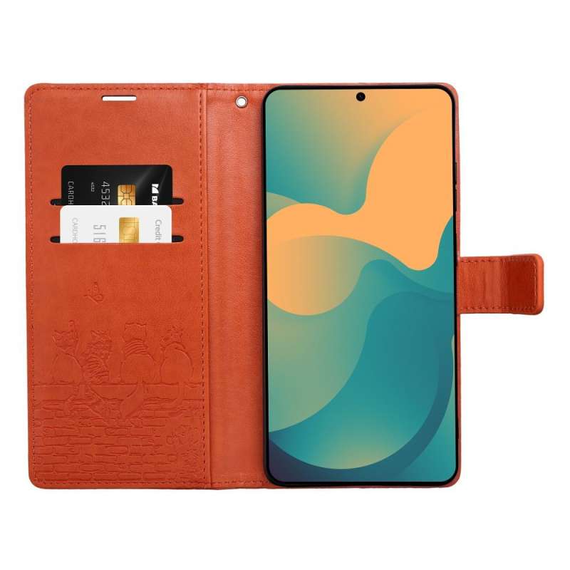 SPOTT-GR Mezzo Book Case - Θήκη για Samsung Galaxy A27 (Cats Design) σε Καφέ Χρώμα
