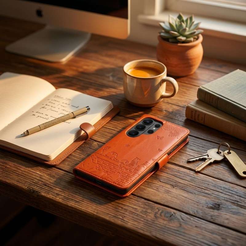 SPOTT-GR Mezzo Book Case - Θήκη για Samsung Galaxy A27 (Cats Design) σε Καφέ Χρώμα