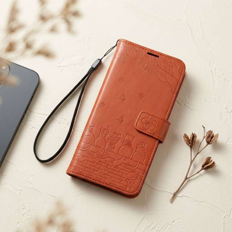 SPOTT-GR Mezzo Book Case - Θήκη για Samsung Galaxy A27 (Cats Design) σε Καφέ Χρώμα