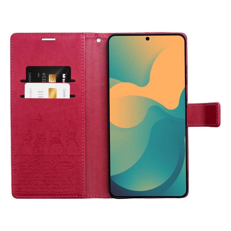 SPOTT-GR Mezzo Book Case - Θήκη για Samsung Galaxy A27 (Cats Design) σε Ροζ Χρώμα