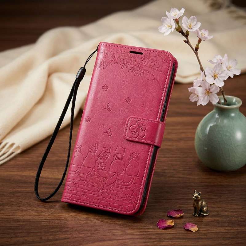 SPOTT-GR Mezzo Book Case - Θήκη για Samsung Galaxy A27 (Cats Design) σε Ροζ Χρώμα