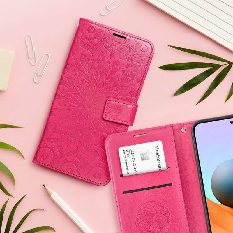 SPOTT-GR Mezzo Book Case - Θήκη για Samsung Galaxy A27 (Σχέδιο Flower) σε Βυσσινί Χρώμα