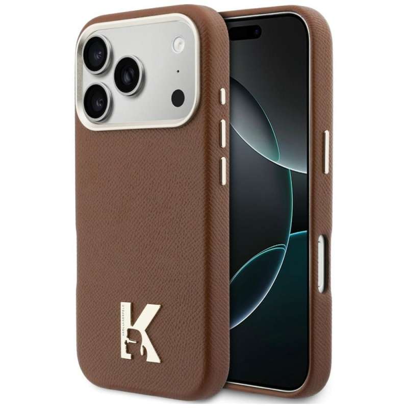 SPOTT-GR Karl Lagerfeld - Θήκη για Apple iPhone 17 Pro με Υποστήριξη MagSafe (Karl Head Logo) σε Καφέ Χρώμα