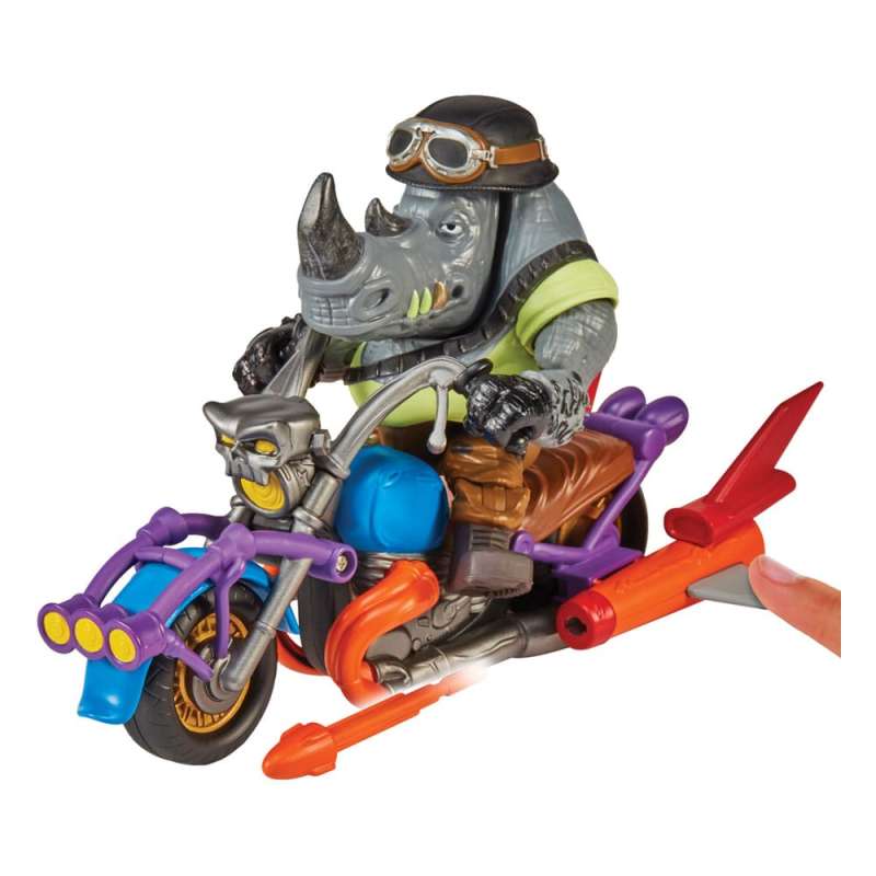 SPOTT-GR Teenage Mutant Ninja Turtles - Φιγούρα Δράσης with Vehicle Rocksteady & Chopper με Ύψος 12cm