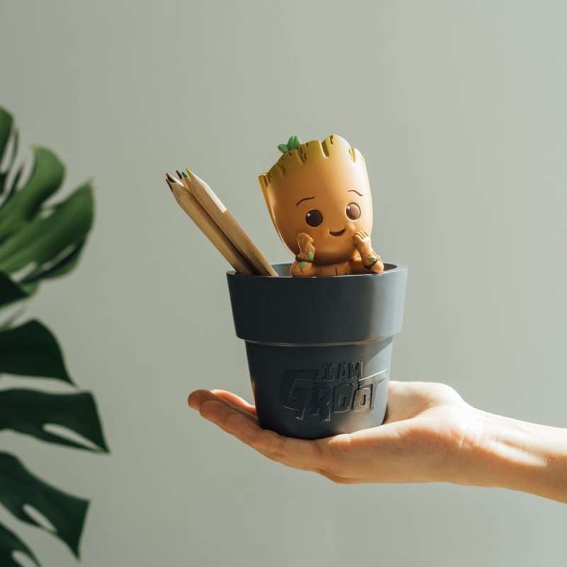 SPOTT-GR Marvel - Μολυβοθήκη Groot με Ύψος 16cm σε Γκρι Χρώμα