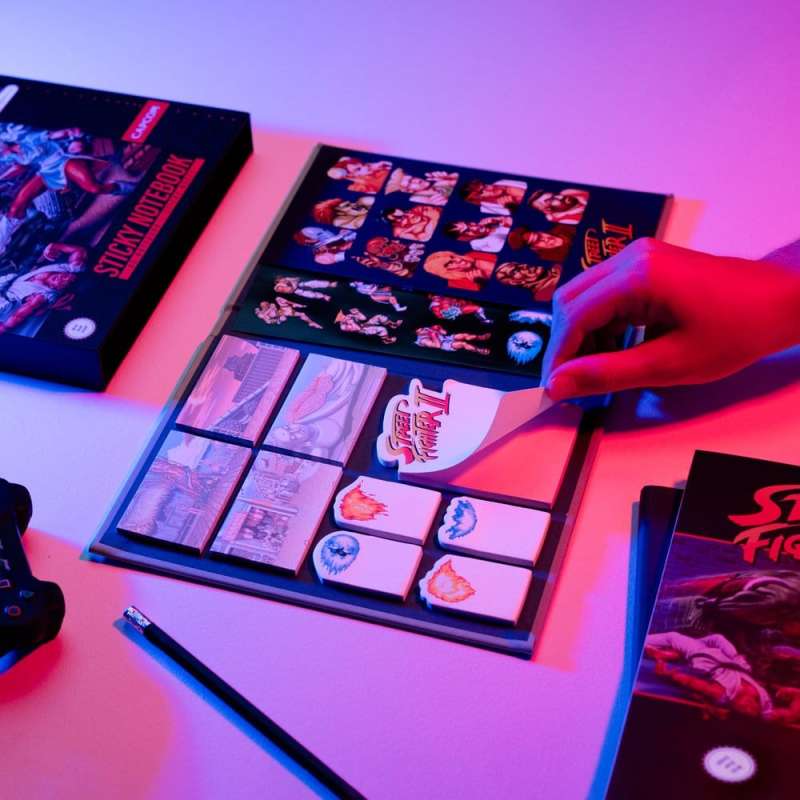 SPOTT-GR Street Fighter - Premium Σημειωματάριο με Sticky Notes και Εξώφυλλο A5 σε Μαύρο Χρώμα