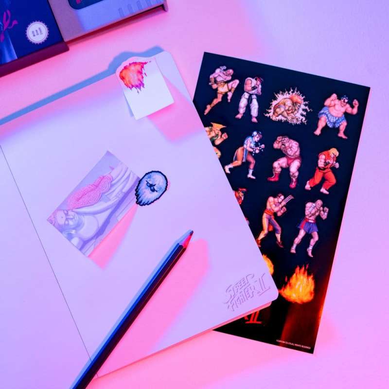 SPOTT-GR Street Fighter - Premium Σημειωματάριο με Sticky Notes και Εξώφυλλο A5 σε Μαύρο Χρώμα