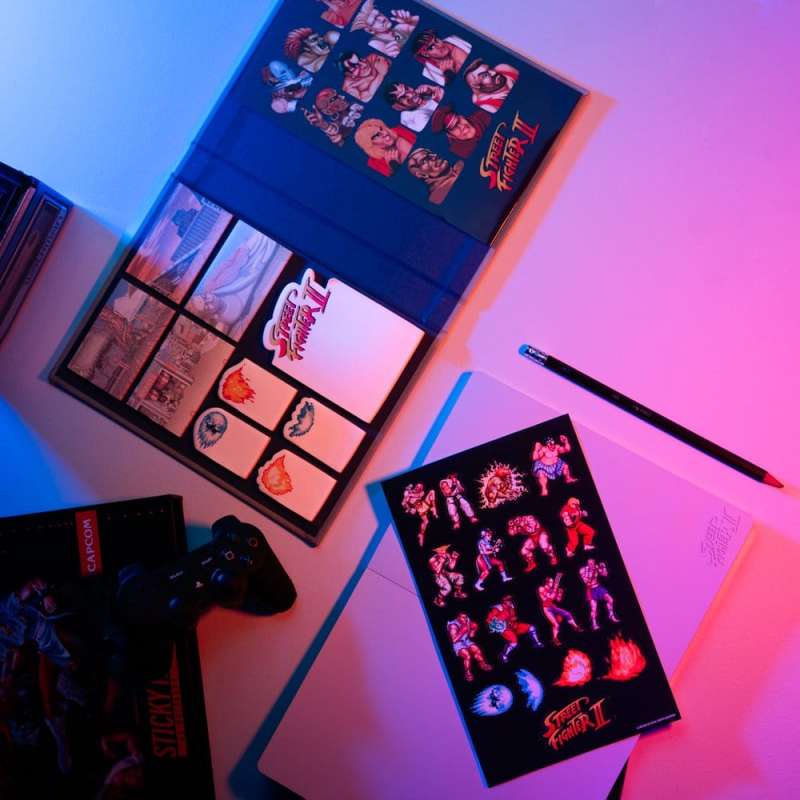 SPOTT-GR Street Fighter - Premium Σημειωματάριο με Sticky Notes και Εξώφυλλο A5 σε Μαύρο Χρώμα