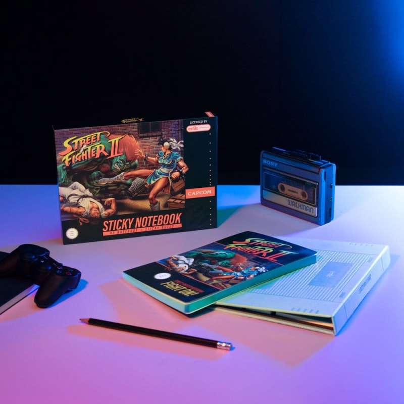 SPOTT-GR Street Fighter - Premium Σημειωματάριο με Sticky Notes και Εξώφυλλο A5 σε Μαύρο Χρώμα