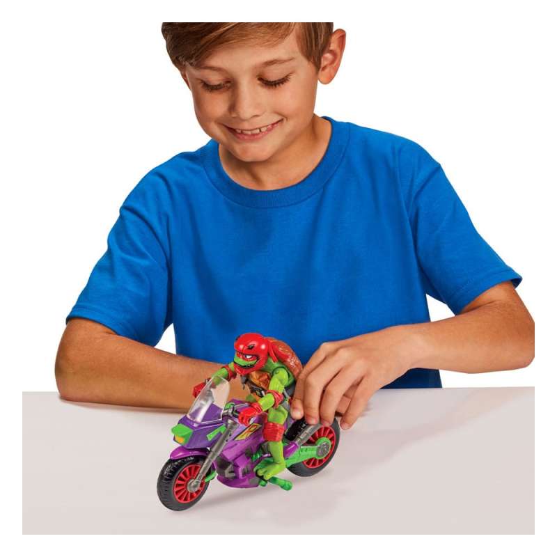 SPOTT-GR Tales of the Teenage Mutant Ninja Turtles - Φιγούρα Δράσης with Vehicle Raphael & Purple Dragon με Ύψος 12cm