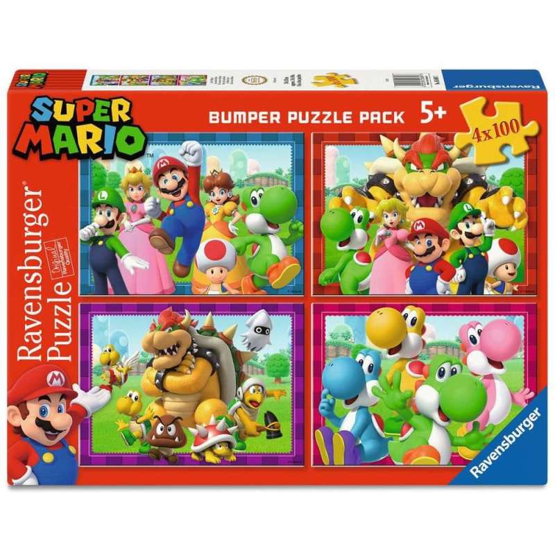 SPOTT-GR Super Mario - Πολυσυσκευασία Παζλ (4-Pack) Time For Mario! (4 x 100 Κομμάτια)