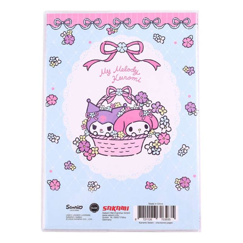 SPOTT-GR Sanrio - Σημειωματάριο Kuromi & My Melody Pastel Flower Holographic Checkered σε Ροζ Χρώμα