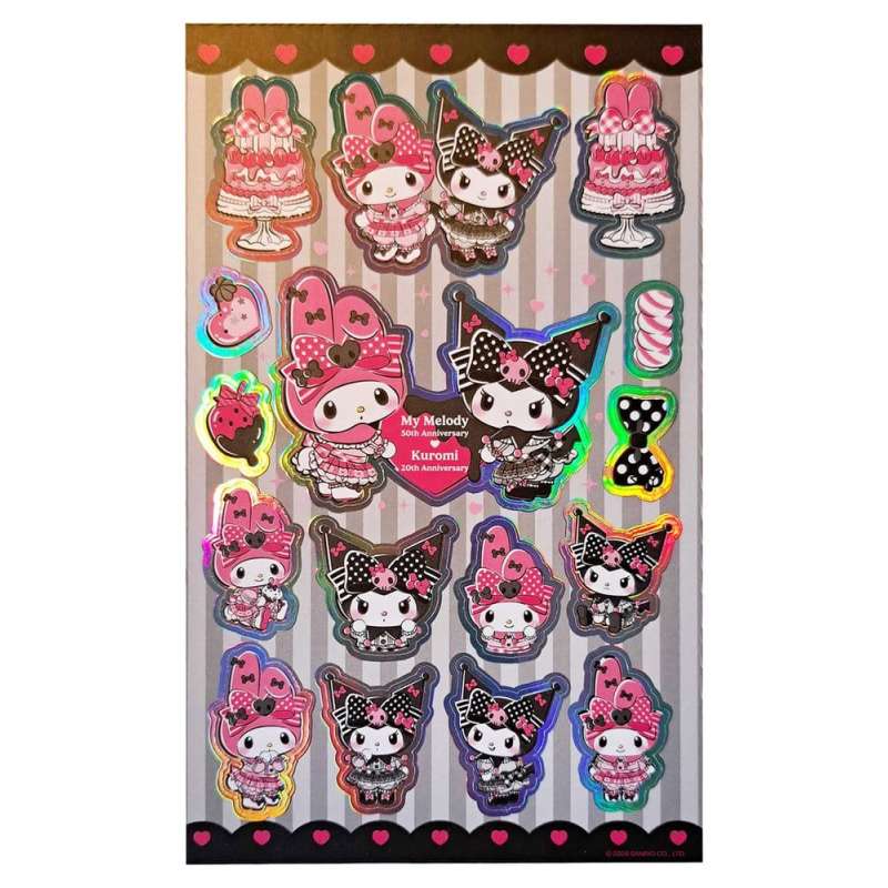 SPOTT-GR Sanrio Pink Black Party Series - Πακέτο με Αυτοκόλλητα Kuromi & My Melody