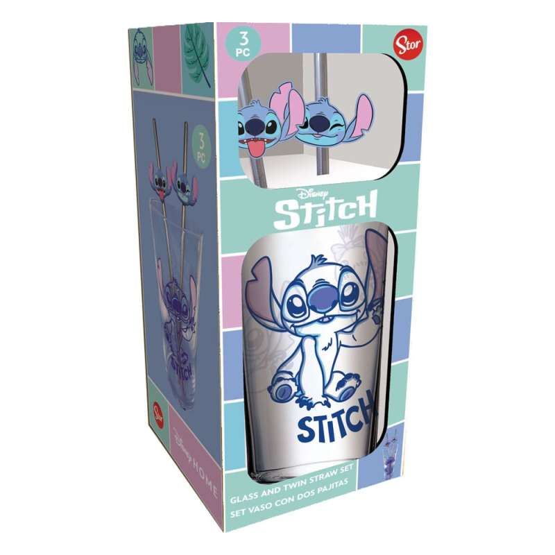 SPOTT-GR Lilo & Stitch Glass - Ποτήρι με Καλαμάκια Stitch 485 ml
