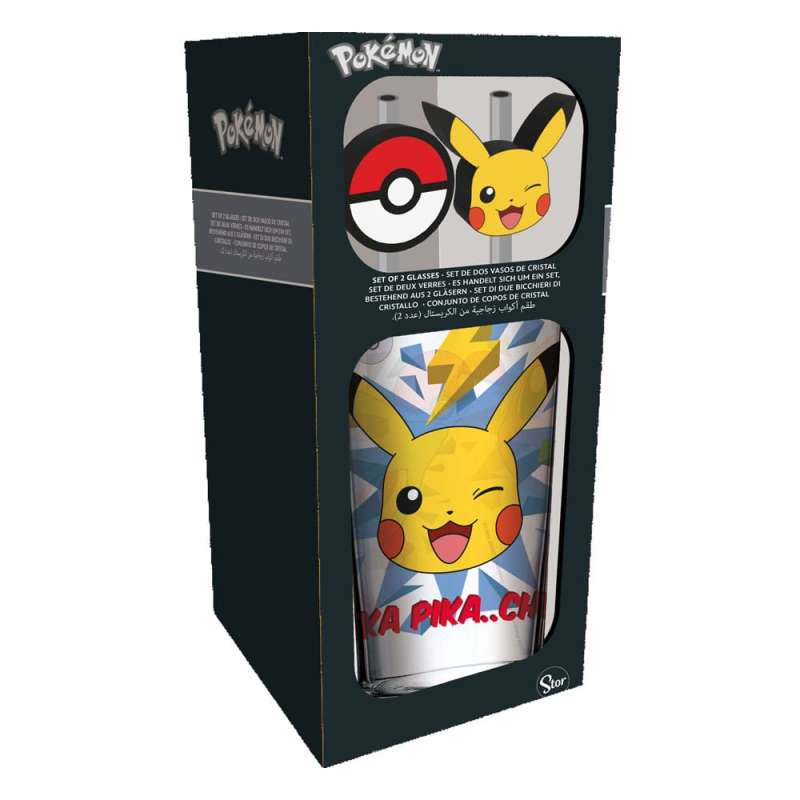 SPOTT-GR Pokémon Glass - Ποτήρι Pikachu 485 ml με Καλαμάκια Pokémon
