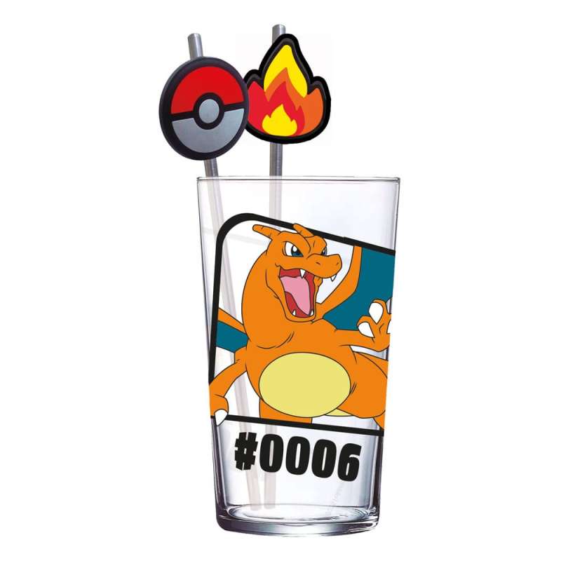 SPOTT-GR Pokémon Glass - Ποτήρι Charizard 480 ml με Καλαμάκια Pokémon