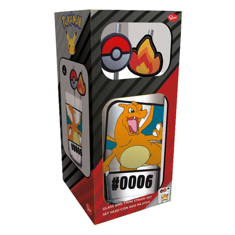 SPOTT-GR Pokémon Glass - Ποτήρι Charizard 480 ml με Καλαμάκια Pokémon