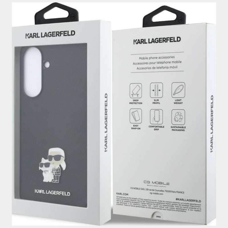 SPOTT-GR Karl Lagerfeld - Θήκη για Samsung Galaxy A37 (Saffiano W/ K&C Metal Logo) σε Μαύρο Χρώμα