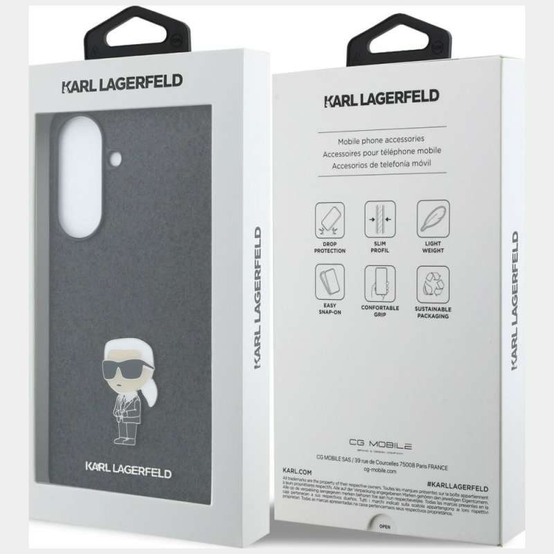 SPOTT-GR Karl Lagerfeld - Θήκη για Samsung Galaxy A37 (Fixed Glitter Ikonik Logo Metal Pin) σε Μαύρο Χρώμα