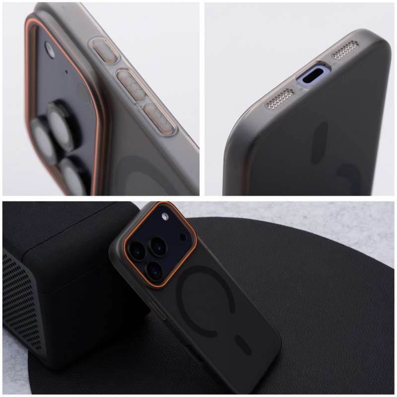 SPOTT-GR Go Orange! - Θήκη με Υποστήριξη MagSafe για Honor 600 / 600 Pro σε Μαύρο Χρώμα