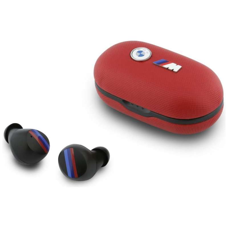 SPOTT-GR BMW Metal Logo Earbuds - Ασύρματα In-Ear Ακουστικά Bluetooth με ENC (Ακύρωση Θορύβου) σε Κόκκινο Χρώμα