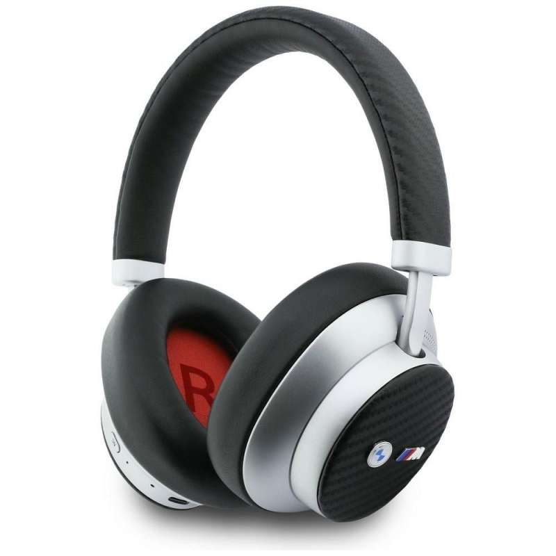 SPOTT-GR BMW Carbon Metal Logo Headphones - Ασύρματα Over-Ear Ακουστικά Bluetooth με ENC (Ακύρωση Θορύβου) σε Ασημί Χρώμα