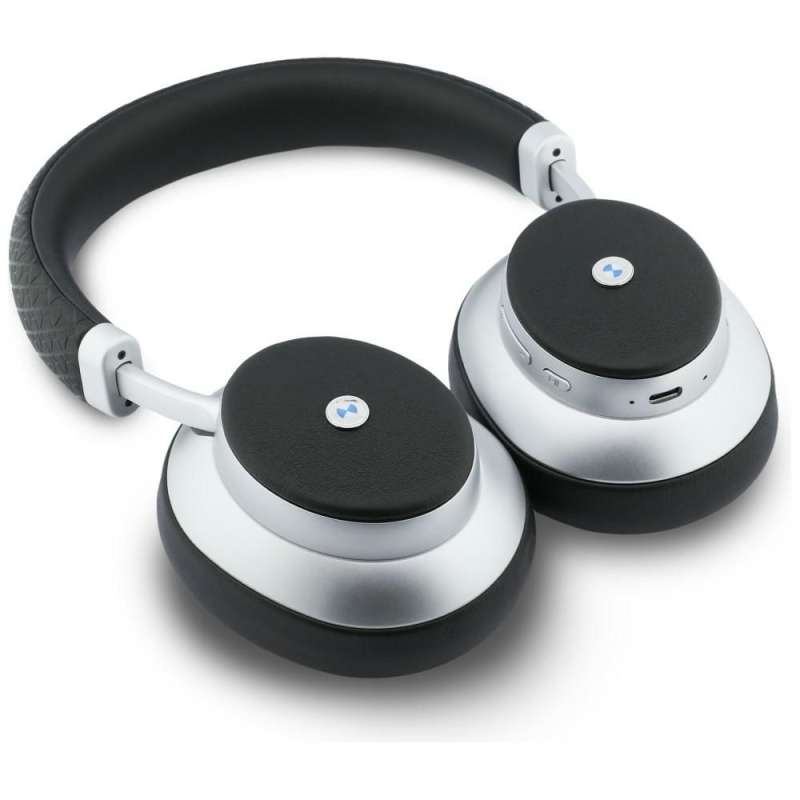 SPOTT-GR BMW Metal Logo MK Headphones - Ασύρματα Over-Ear Ακουστικά Bluetooth με ENC (Ακύρωση Θορύβου) σε Ασημί Χρώμα