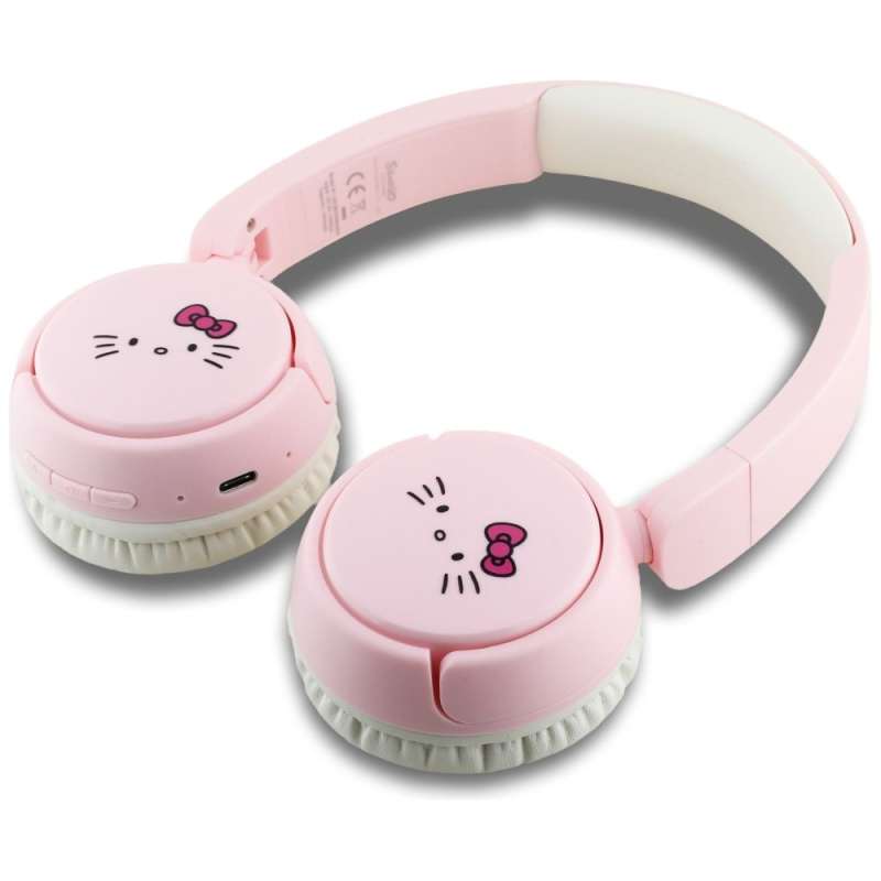 SPOTT-GR Hello Kitty Face Logo - Ασύρματα Over-Ear Ακουστικά Bluetooth σε Ροζ Χρώμα