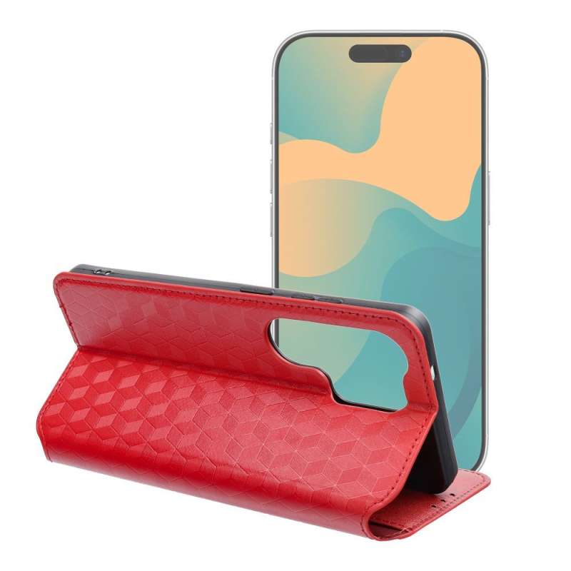 SPOTT-GR Cubic Book Cover - Θήκη για Motorola Moto G17 σε Κόκκινο Χρώμα