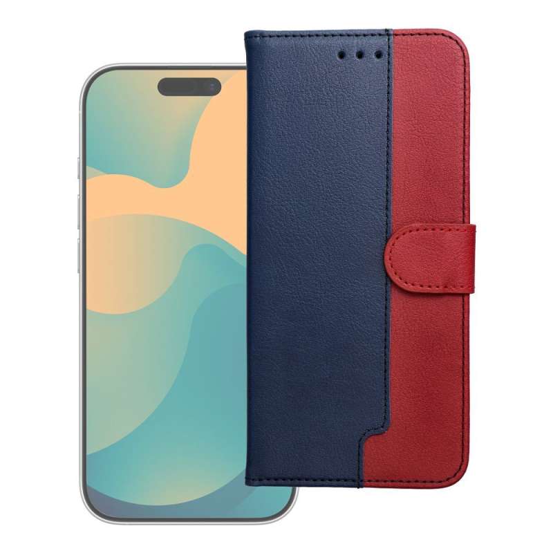 SPOTT-GR Split Book Cover - Θήκη με Διχρωμία για Xiaomi Redmi A7 Pro σε Μπλε / Κόκκινο Χρώμα