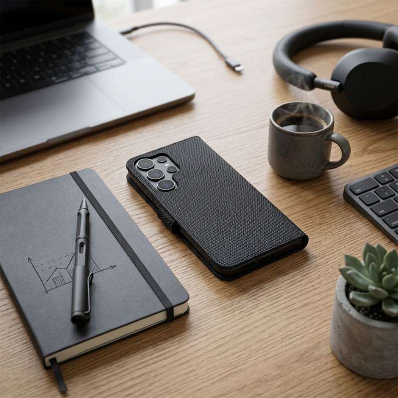 SPOTT-GR Anti-Theft 4Card RFID Book Cover - Θήκη με Προστασία RFID για Xiaomi 17 σε Μαύρο Χρώμα