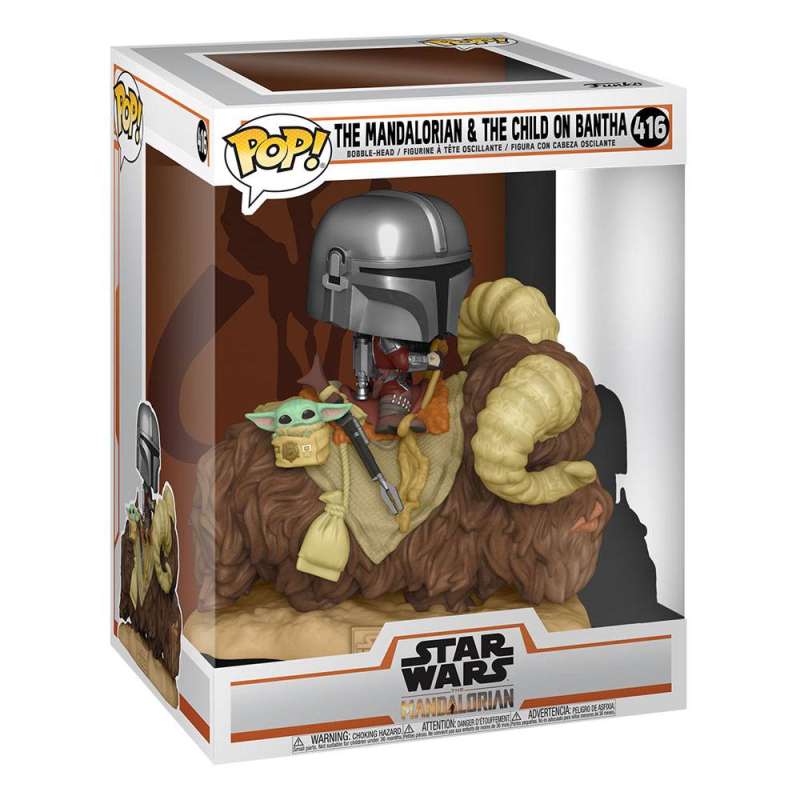 SPOTT-GR Star Wars The Mandalorian POP! Deluxe - Φιγούρα Βινυλίου The Mandalorian on Wantha with Child in Bag με Ύψος 9cm