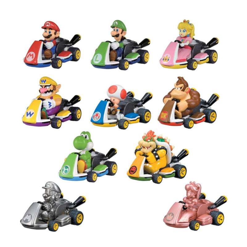 SPOTT-GR Mario Kart - Μίνι Φιγούρες Pull Back Cars Mystery Pack Display (Σετ 12 Τεμάχια)