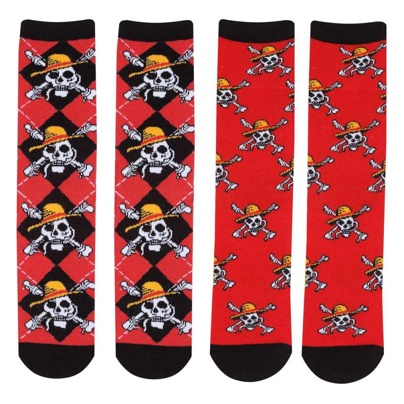 SPOTT-GR One Piece - Κάλτσες Σετ 2 Ζευγάρια (Μέγεθος L / XL) σε Κόκκινο Χρώμα