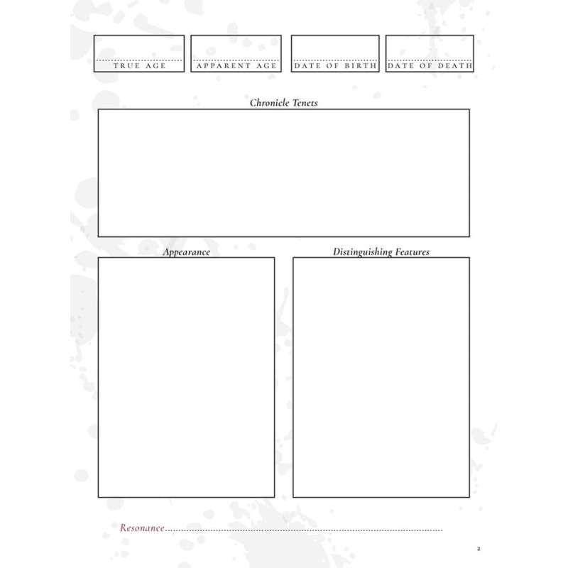 SPOTT-GR Vampire: The Masquerade 5th Edition RPG Journal Expanded Character Sheet Journal (Αγγλική Έκδοση)