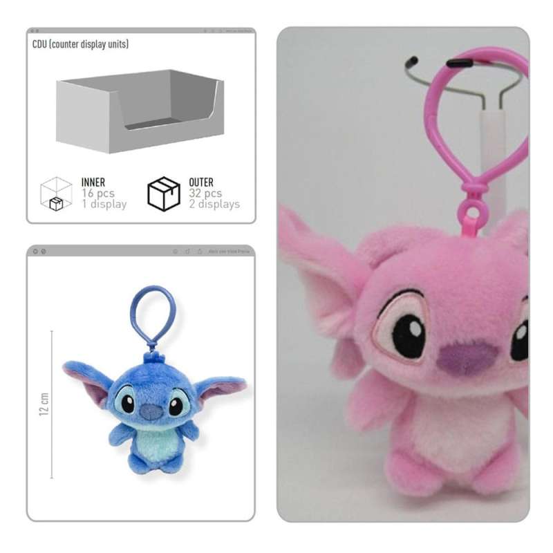SPOTT-GR Lilo & Stitch - Λούτρινα Μπρελόκ με Ύψος 12cm (Σετ 24 Τεμάχια)