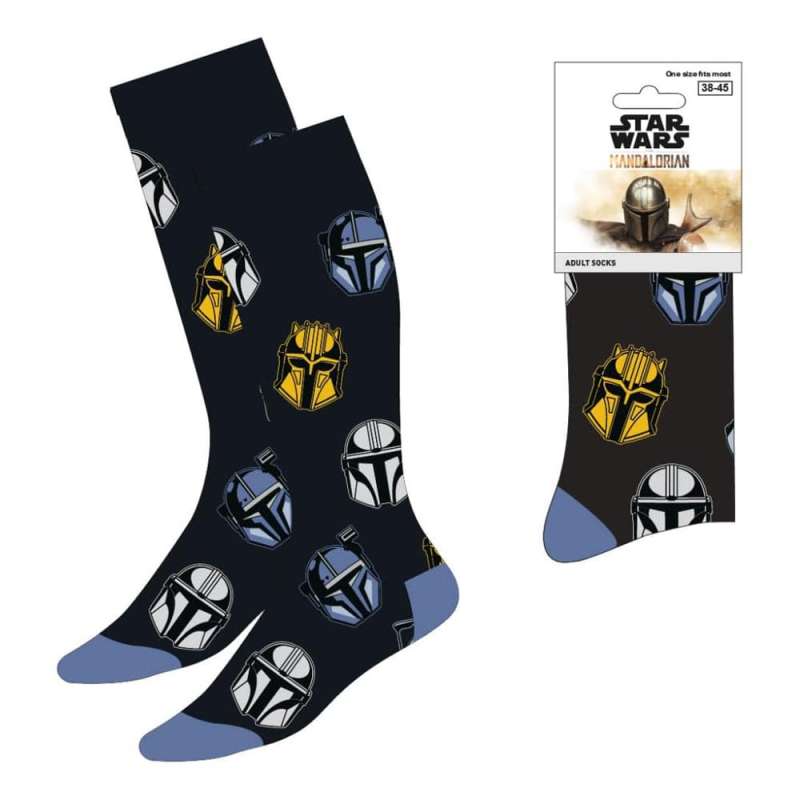 SPOTT-GR Star Wars: The Mandalorian - Θεματικές Κάλτσες με Σχέδιο Helmets 38-45 σε Μαύρο Χρώμα