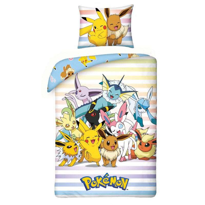 SPOTT-GR Pokémon - Πάπλωμα Σετ με Μαξιλαροθήκη Pikachu, Eevee & Friends 140 x 200cm / 70 x 90cm