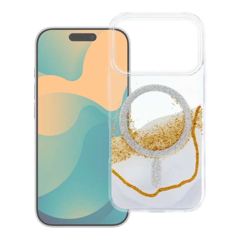 SPOTT-GR Golden Case - Θήκη για Apple iPhone 15 με Υποστήριξη MagSafe σε Άσπρο Χρώμα