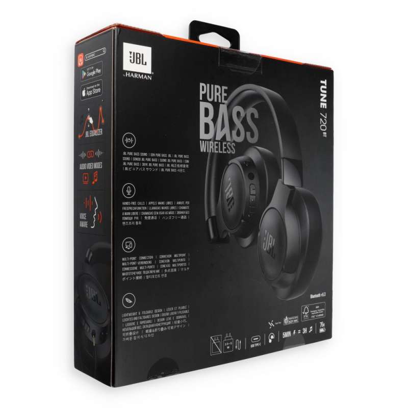 SPOTT-GR JBL Tune 720BT - Ασύρματα Over-Ear Aκουστικά Bluetooth σε Μαύρο Χρώμα
