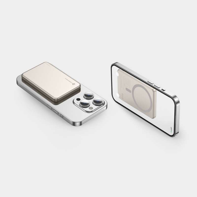 SPOTT-GR Forcell F-Energy Slim F5K9 - Power Bank 5000mAh με Υποστήριξη MagSafe (QC4.0 PD3.0) 15W σε Άσπρο Χρώμα