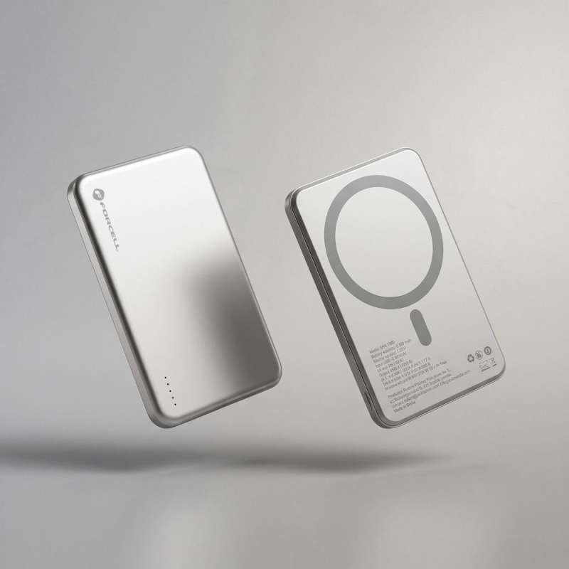 SPOTT-GR Forcell F-Energy Slim F5K9 - Power Bank 5000mAh με Υποστήριξη MagSafe (QC4.0 PD3.0) 15W σε Άσπρο Χρώμα