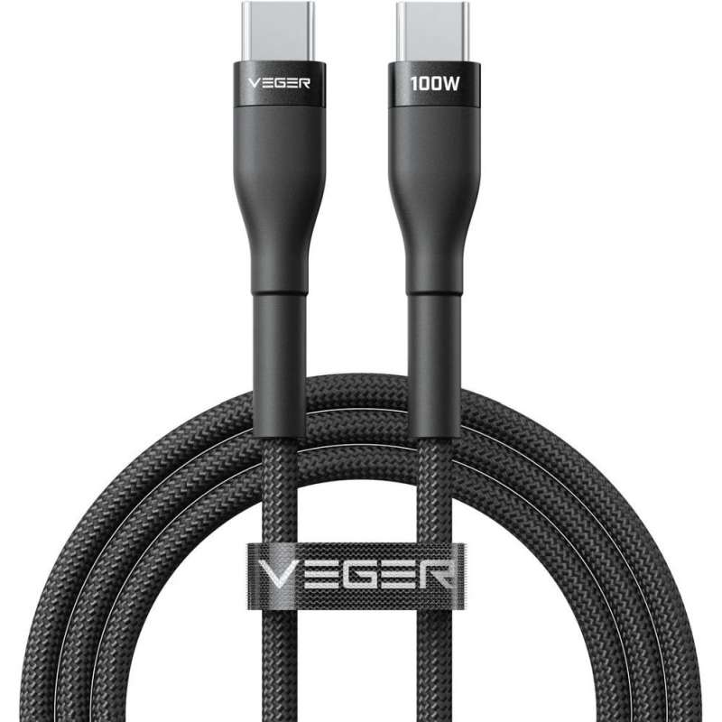 SPOTT-GR Veger CC05 - Καλώδιο Type-C σε Type-C (PD 5A 100W) 1.5m σε Μαύρο Χρώμα