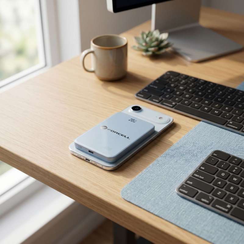 SPOTT-GR Forcell F-Energy F10K8 Super Slim - Power Bank με Υποστήριξη MagSafe PD3.0 QC 4.0 15W 10000mAh σε Μπλε Χρώμα