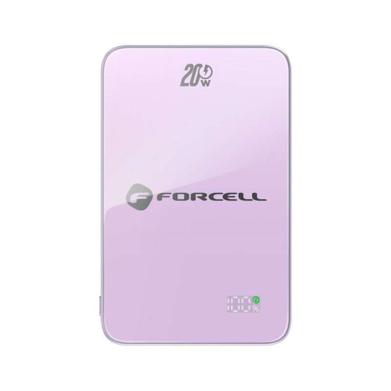 SPOTT-GR Forcell F-Energy F10K8 Super Slim - Power Bank με Υποστήριξη MagSafe PD3.0 QC 4.0 15W 10000mAh σε Μωβ Χρώμα